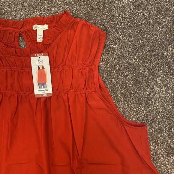 JOIE Limited Edition Women's Sleeveless Top Ruffled Neck Size XL - NWT $198 - Picture 6 of 16